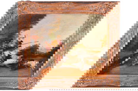 Manner of Richard Westall (1765 - 1836), The Enthusiastic Sportsman, bears signature 'R.Westall': Manner of Richard Westall (1765 - 1836), The Enthusiastic Sportsman, bears signature 'R.Westall' (middle left), oil on canvas, 50 x 60 cm, framed 69.5 x 79 cm