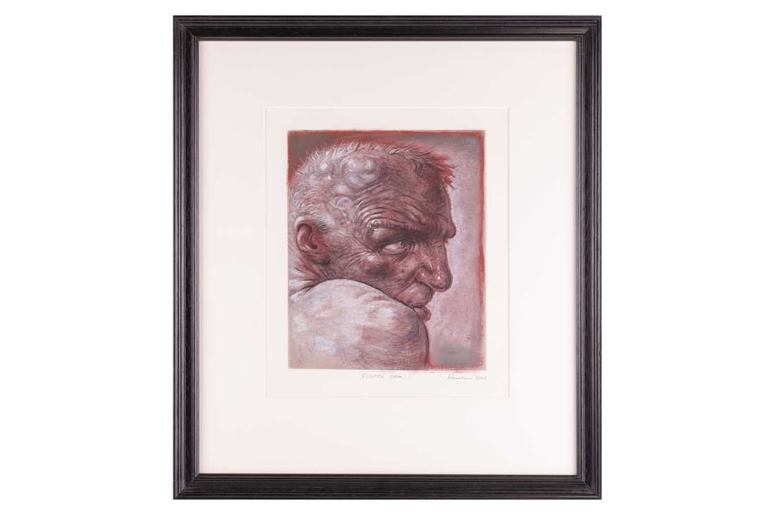 † Peter Howson (b.1958), 'Gospel Oak', signed and dated in pencil 'Howson 2002' (lower right),: † Peter Howson (b.1958), 'Gospel Oak', signed and dated in pencil 'Howson 2002' (lower right), hand-coloured etching, plate 30 x 24.5 cm, sheet 36 x 30 cm, framed and glazed 60 x 53 cm Flowers Galle