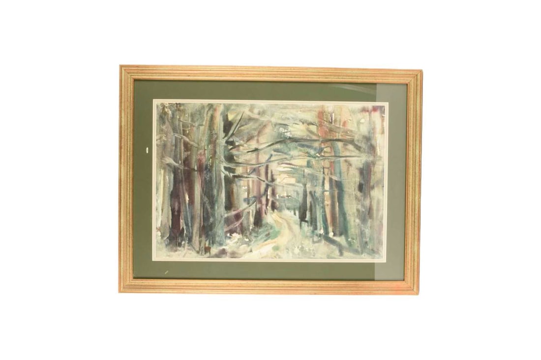 David Smith (British, 1920-1999), 'Woodland Path', watercolour, 37 cm x 55 cm framed and glazed.: David Smith (British, 1920-1999), 'Woodland Path', watercolour, 37 cm x 55 cm framed and glazed.