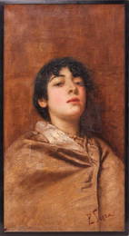 Ernesto Serra (Italian 1860-1915), A Young Beauty, signed "E Serra" (lower right), oil on canvas, 71