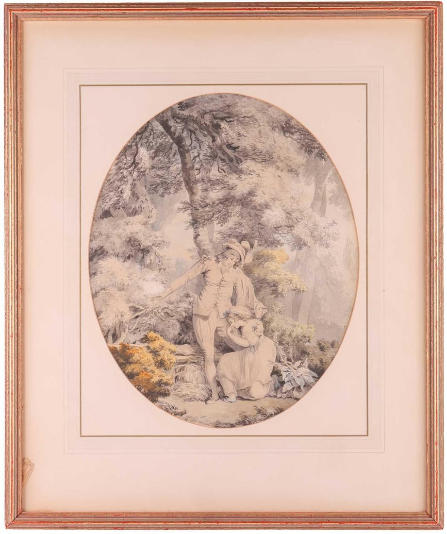 Francis Wheatley R.A. (British 1747-1801), Henry and Jenny, signed and dated "Wheatley delt./1786": Francis Wheatley R.A. (British 1747-1801), Henry and Jenny, signed and dated "Wheatley delt./1786" (lower left), watercolour, image 41 x 33 cm, framed and glazed 65 x 55 cm. Provenance With the Fine A