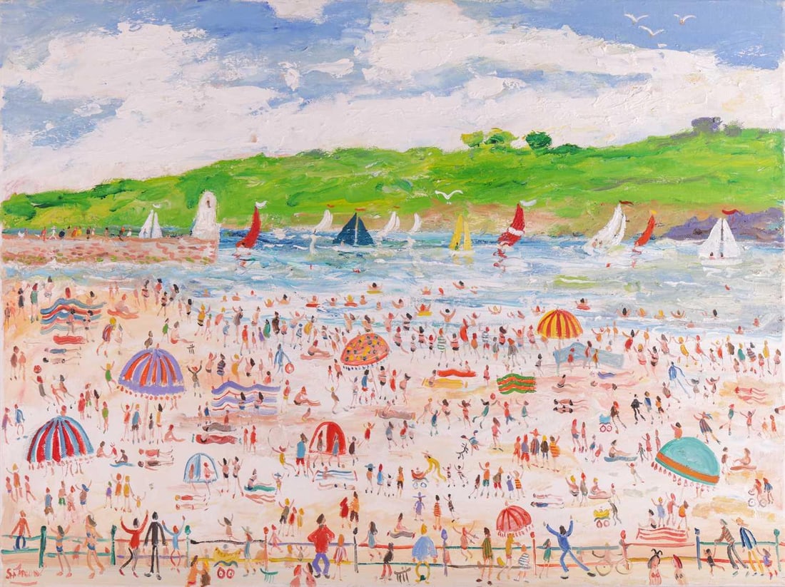 Simeon Stafford (British b.1956) St Ives signed 'Simeon' (lower left), dated 23/7/11 verso oil on: Simeon Stafford (British b.1956) St Ives signed 'Simeon' (lower left), dated 23/7/11 verso oil on canvas 60 x 80 cm, unframed