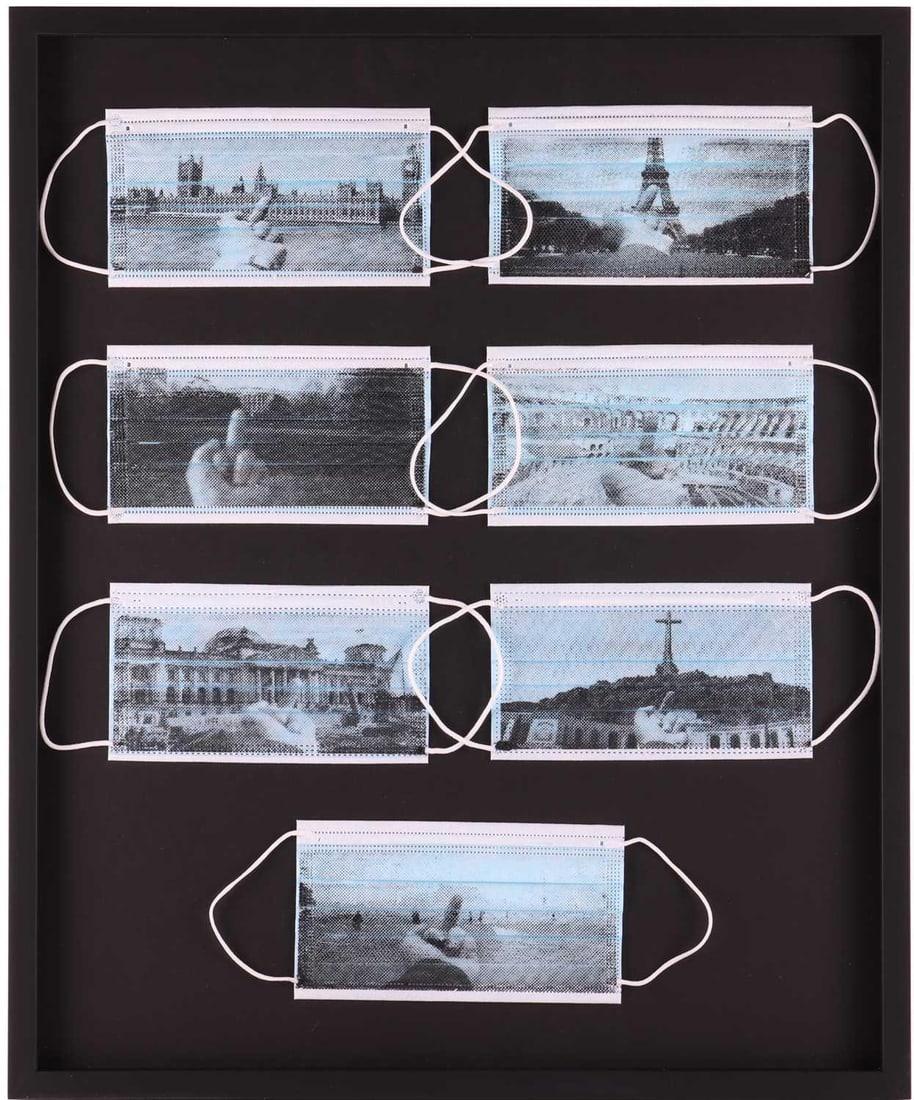 Ai Weiwei (Chinese b.1957) The Complete 'Mask Series' (2020) Sunflower Seeds, Seven from the 'Study: Ai Weiwei (Chinese b.1957) The Complete 'Mask Series' (2020) Sunflower Seeds, Seven from the 'Study of Perspective' series, four from the 'Free Speech' series, four from the 'Shanghajing' series and f