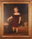George Hughes (1813 - 1858) Portrait of a girl with a dog signed and dated 'G. Hughes 184?' oil on