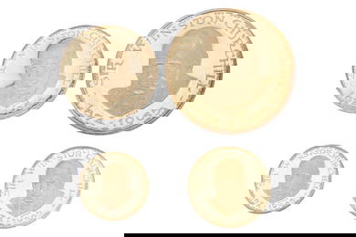 A set of four 1965 Churchill 'Victory' 18ct gold medallions, by Metalimport Ltd., in various sizes a