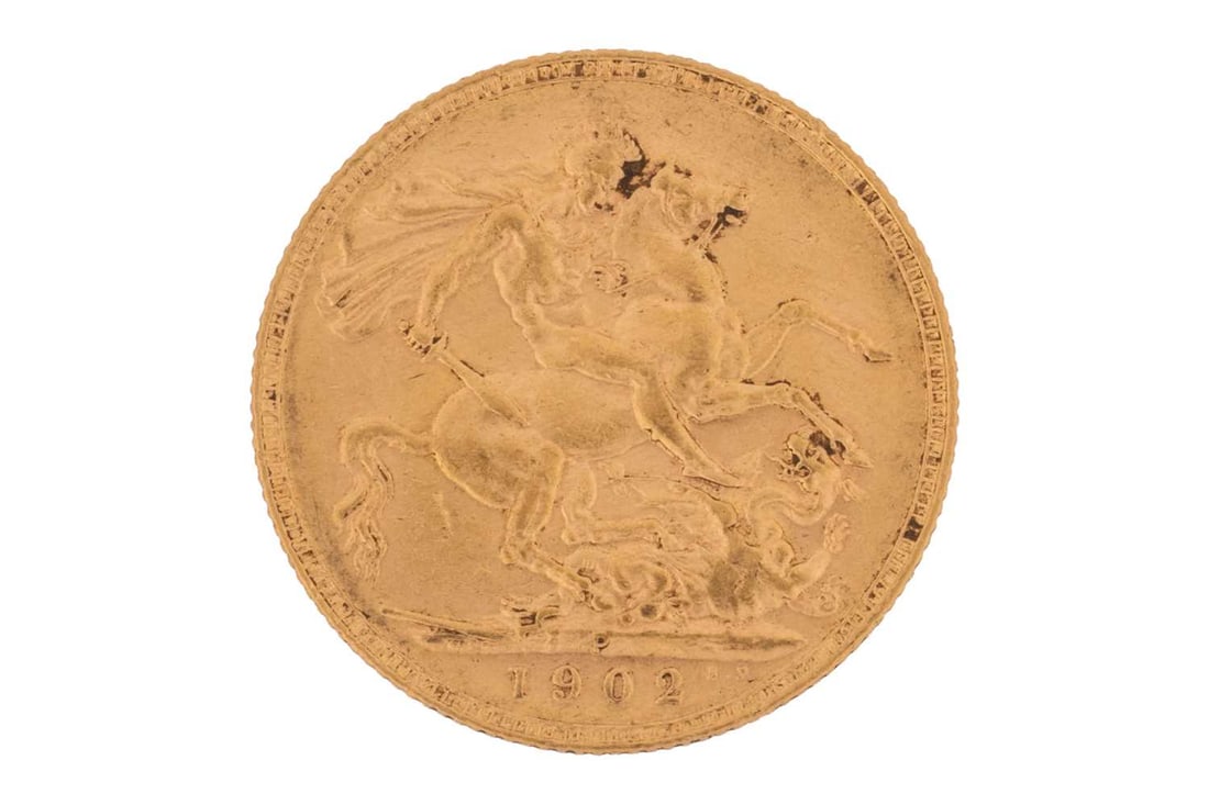 A 1902 Edward VII Perth mint full sovereign, bare head to the right.: A 1902 Edward VII Perth mint full sovereign, bare head to the right.