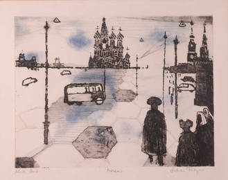 Julian Trevelyan (British 1910-1988) Moscow signed, titled and inscribed Artists Proof in pencil