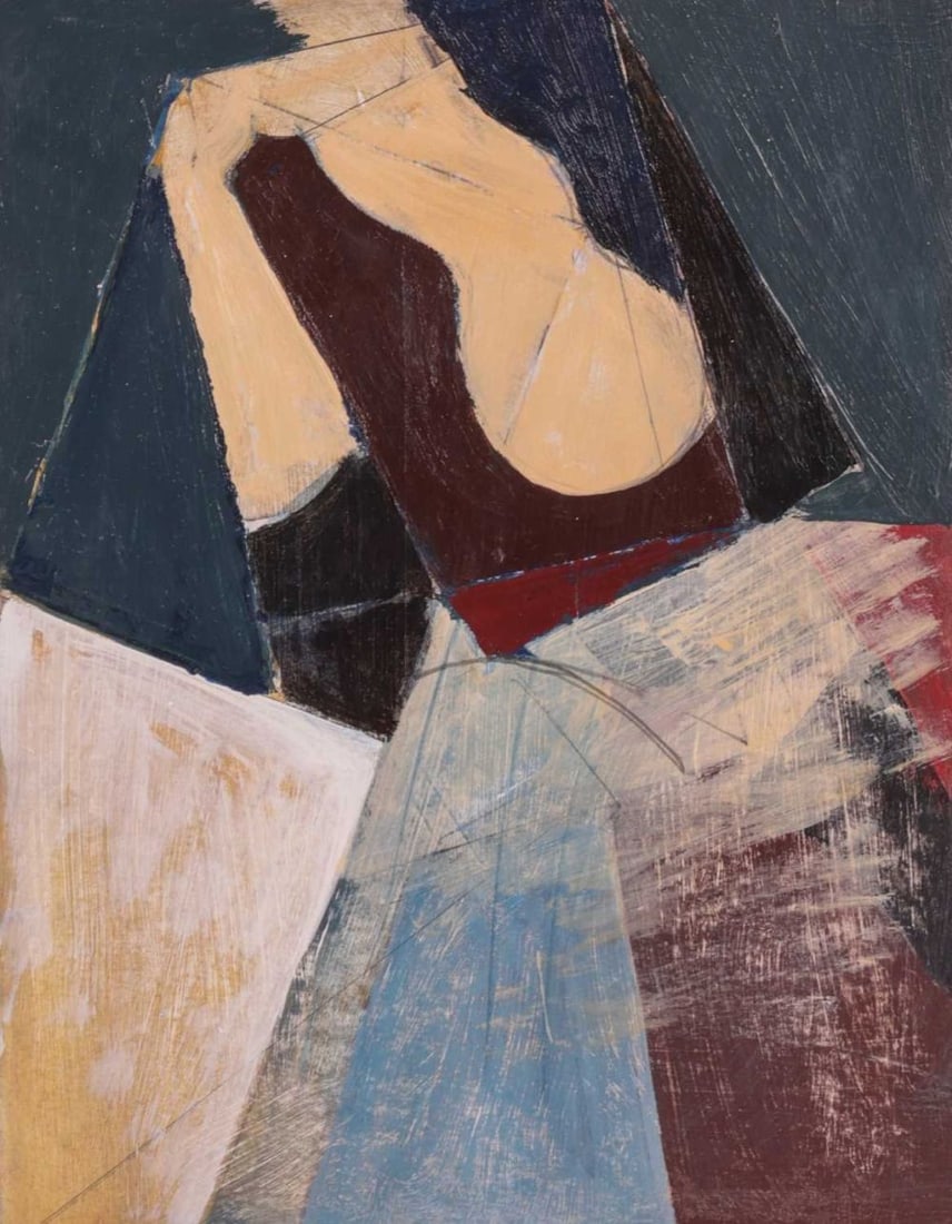 Adrian Heath (British 1920 1992) Untitled (Study for Ebury 1) dated March 91 (verso) oil on board 32: Adrian Heath (British 1920 1992) Untitled (Study for Ebury 1) dated March 91 (verso) oil on board 32 x 25 cm, framed and glazed 59 x 51 cm The present lot relates to a work called Ebury 1 executed in