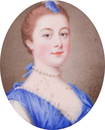 Gervase Jarvis Spencer (British c.1715 1763) Portrait of a lady, wearing a blue dress with pearl