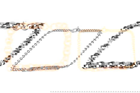 Two chain bracelets; the first comprised of oval belcher links of 6.0 x 8.0 mm, with alternating smo: Two chain bracelets; the first comprised of oval belcher links of 6.0 x 8.0 mm, with alternating smooth and planished texture, in pink metal stamped "9ct", to a C-spring clasp, length 19.5 cm, 11.4g;