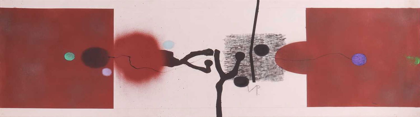 Victor Pasmore (British 19081998) Untitled 1980 signed with initials VP (lower centre) oil, acrylic: Victor Pasmore (British 19081998) Untitled 1980 signed with initials VP (lower centre) oil, acrylic and charcoal on canvas 43 x 150 cm, framed Provenance: Anon. sale, Bonhams, 3 December 2002, lot 108