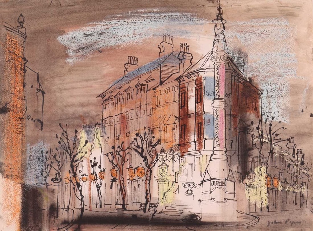 John Piper (British 19031992) Shanklin, Isle of Wight signed John Piper (lower right), signed and: John Piper (British 19031992) Shanklin, Isle of Wight signed John Piper (lower right), signed and titled (verso) pencil, watercolour, bodycolour and black ink 38 x 51 cm, framed and glazed 65 x 78 cm