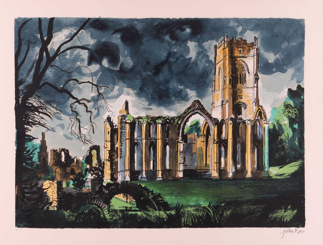 John Piper (British 19031992) Fountains Abbey, Yorkshire signed in pencil (lower right), numbered: John Piper (British 19031992) Fountains Abbey, Yorkshire signed in pencil (lower right), numbered 78/150 screenprint, printed by Kelpa Studio (1983) for Christies Contemporary Art and The National Tru