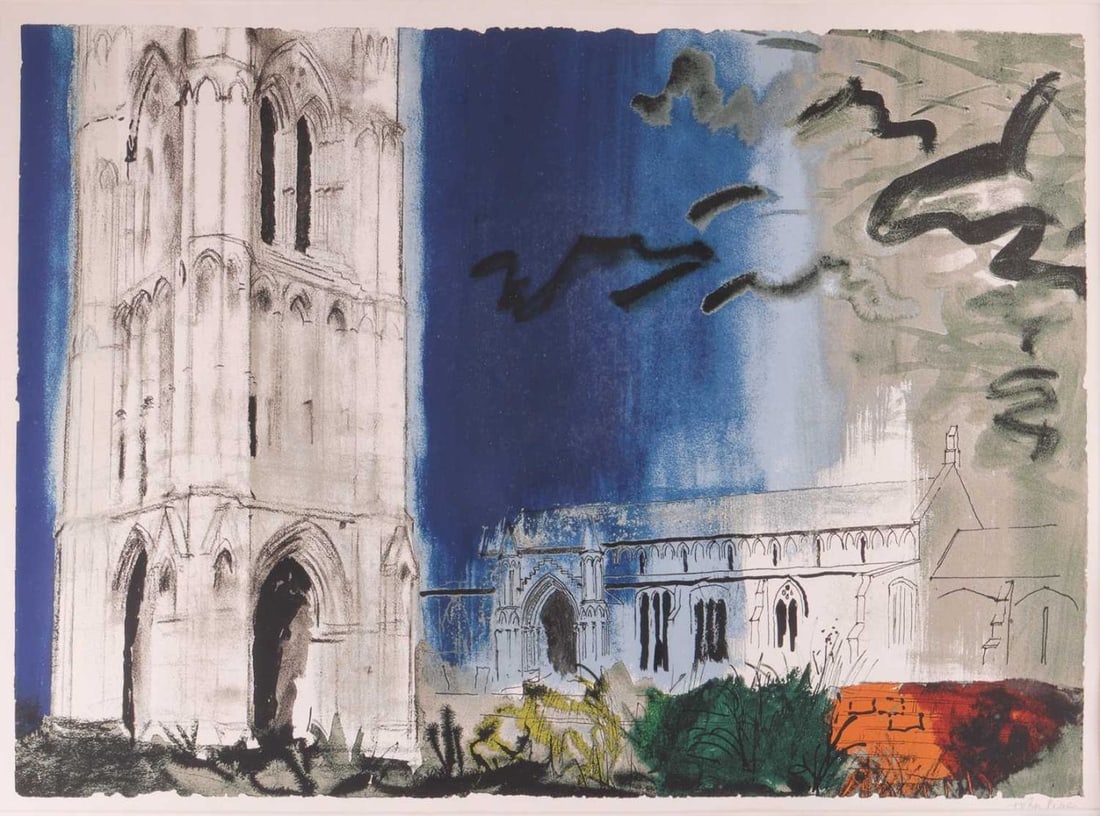 John Piper (British 19031992) West Walton (Levinson 322) signed in pencil, aside from the numbered: John Piper (British 19031992) West Walton (Levinson 322) signed in pencil, aside from the numbered edition of 70 screenprint on Arches paper, printed by Kelpa Studio for Marlborough Fine Art 55 x 77 c