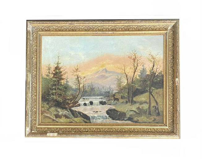 Arthur Fitzwilliam Tait (1819 1905)"late Autumn" Oil On Canvas , Signed