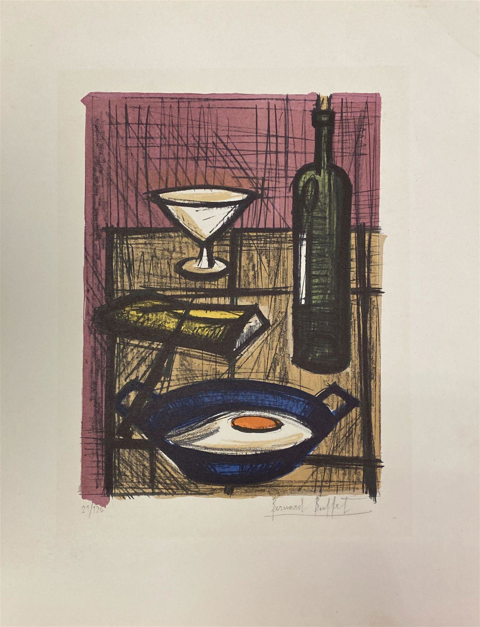 Bernard Buffet (1928-1999) "L'OEUF SUR LE PLAT" 1955. Lithograph in 6 colors, signed and numbered (1 of 4)
