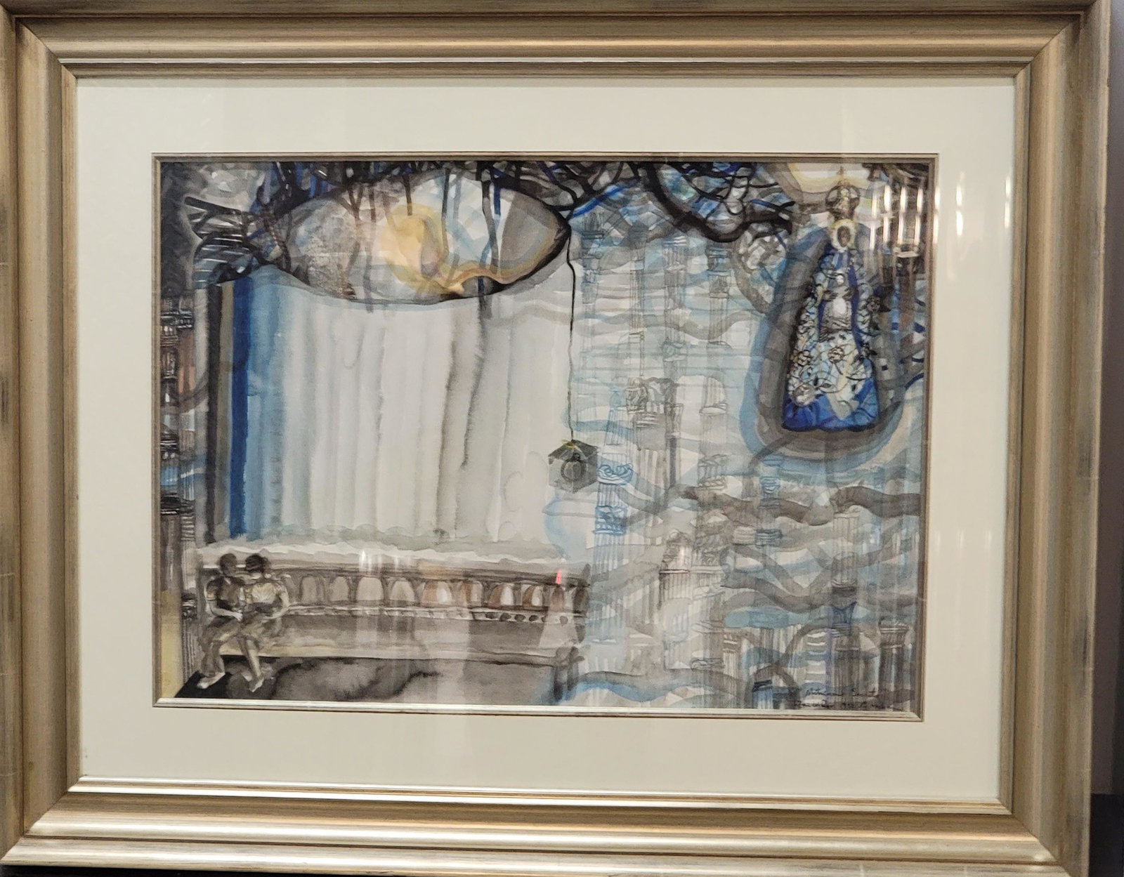 Zaida del Rio,contemporary Cuban Artist,Water color on paper,size:19"h x 27"w, come with frame,: Zaida del Rio,contemporary Cuban Artist,Water color on paper,size:19"h x 27"w, come with frame, shipping in US #189.