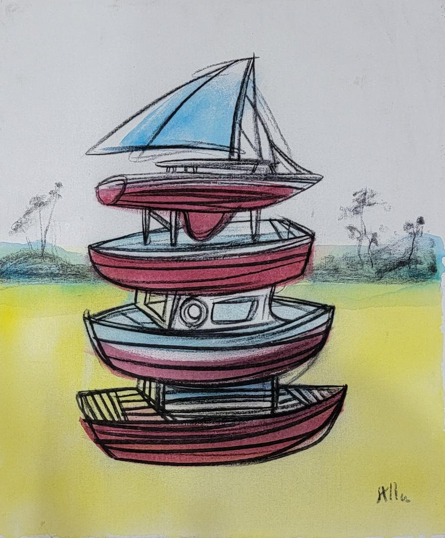 Kcho,Alexis Leiva Machado is a Cuban contemporary visual artist.  .oil on canvas,Certificate of (1 of 3)