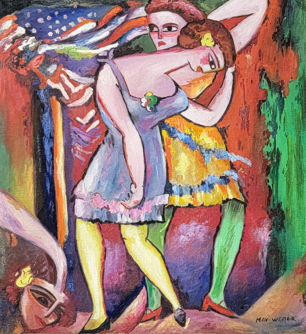 Max Weber in the style of,was a Jewish-American painter and one of the first American Cubist: Max Weber, in the style of, was a Jewish-American painter and one of the first American Cubist painters who, in later life, turned to more figurative Jewish themes in his art.private collector,oil on