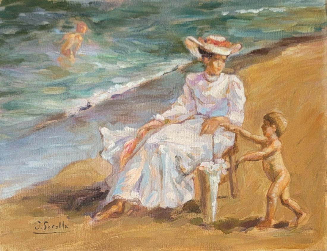 Joaquin Sorolla y Bastida,in the Style of was a Spanish Valencian painter. Sorolla excelled in the (1 of 2)