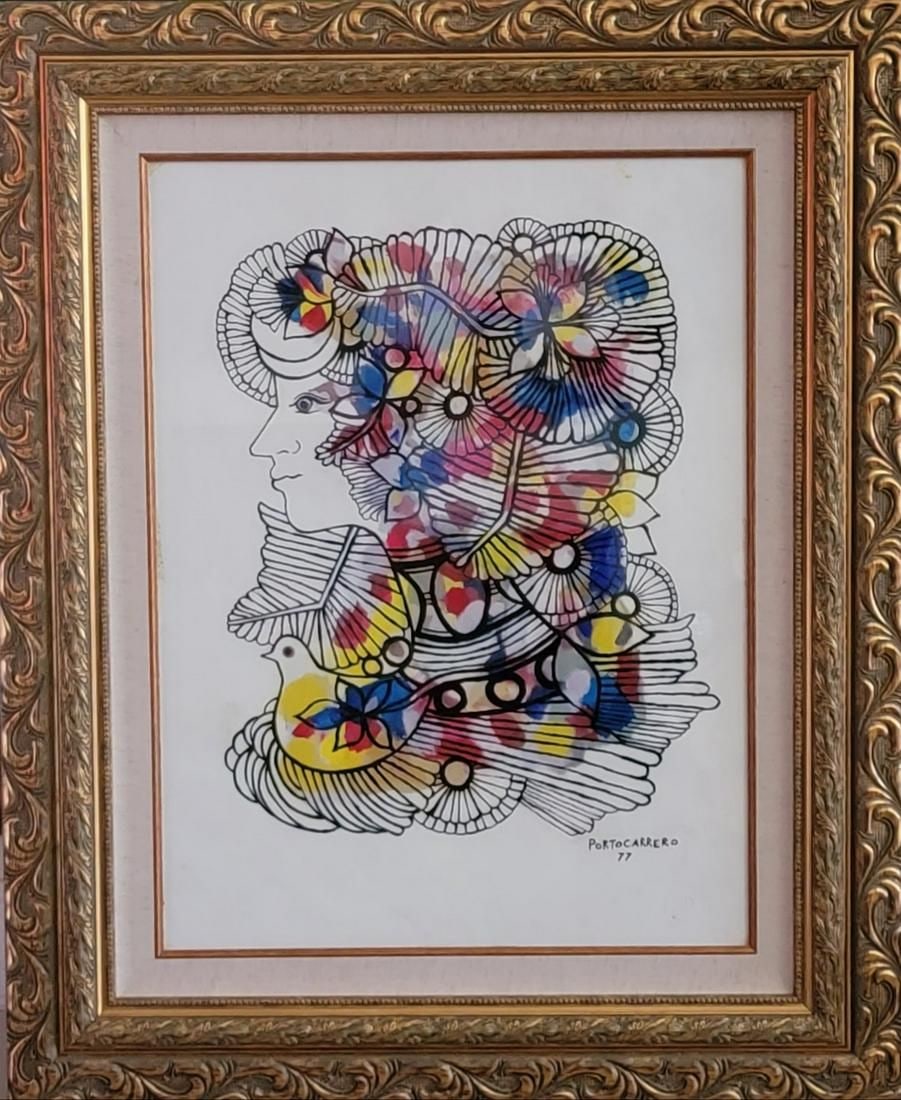 Rene Portocarrero,was a Cuban painter whose contour lines and passages of color depicted the (1 of 4)