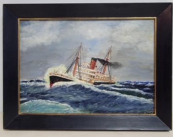 Harry Myers (1910 - 1968) was active/lived in United States. Oil on wood,size:10"h x 14"w,come with
