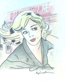 Roy Lichtenstein.in the style of - (October 27, 1923 - September 29, 1997). - Pastel on Paper -