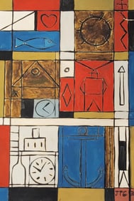 Joaquin Torres-Garcia ,In the Style of,was a Uruguayan-Spanish artist who was born in Montevideo,