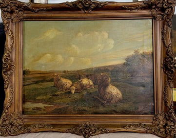 JULES RAGOT OIL ON CANVAS (United States, 1837-1912),Oil on Canvas size:15"h x 20.5"w,come with fram