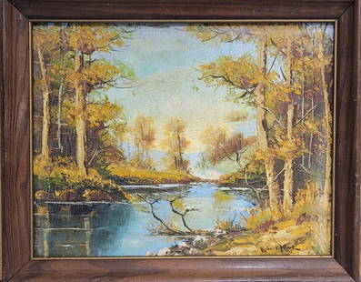 Robert William Wood, b. 1889 - d. 1979. , was an American landscape painter. He was born in England,: Robert William Wood, b. 1889 - d. 1979. , was an American landscape painter. He was born in England, emigrated to the United States and rose to prominence in the 1950s with the sales of millions of hi