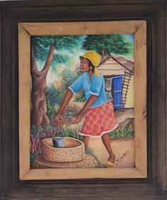 Jacques-Enguerrand Gourgue was born in Port-au-Prince in 1931, and died in 1996. He began painting