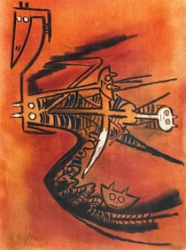 Wilfredo Lam, Serigraph, Collection Pleni Luna,Size:25"h x 19"w,come with frame,shipping in US $