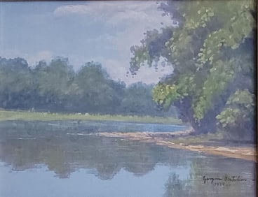 georgina montoulier painter,Oil on Carboard,size:11"h x 14"w,come with frame,shipping in US $ 169.