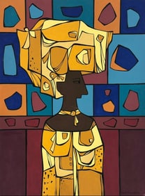 Cundo Bermúdez (Cuban, 1914-2008) was a painter associated with Cuban Modernist movement, and best