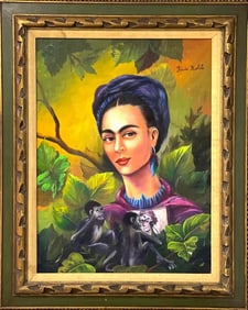 Frida Kahlo,Appears in the upper right, was a Mexican painter known for her many portraits,