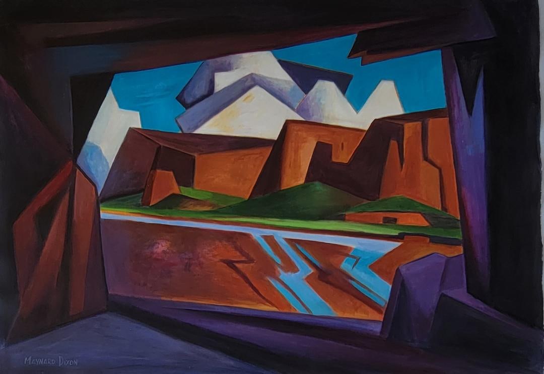 Maynard Dixon was an American artist. He was known for his paintings, and his body of work focused: Maynard Dixon was an American artist. He was known for his paintings, and his body of work focused on the American West.Private Collector,come with paper,Water Color on Hard Cardboard,size:21”h