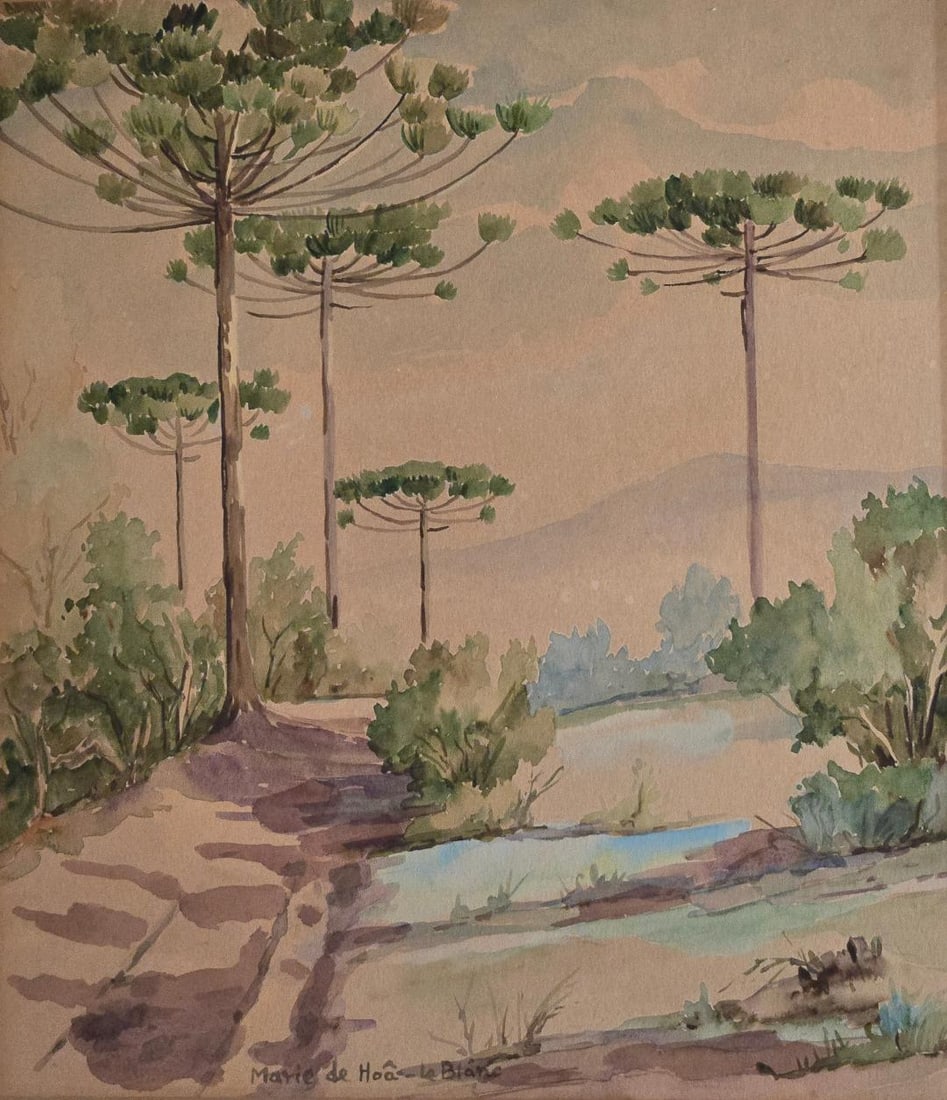 Marie de Hoa LeBlanc (American/Louisiana, 1874-1954, active Newcomb College, 1895-1914), "View of (1 of 2)