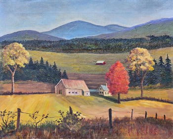 Arthur Jones American, 1928-2020, landscape  paintings  by Vermont  artist ,  Arthur Jones , in the