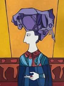 Cundo Bermúdez (Cuban, 1914-2008) was a painter associated with Cuban Modernist movement, and best