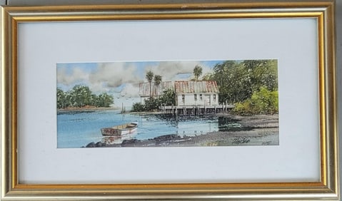 An original hand-signed Michael Weber Watercolor painting. Watercolor. Signed by the
