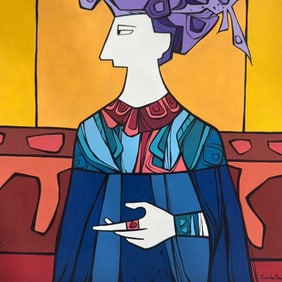 Cundo Bermúdez (Cuban, 1914-2008) was a painter associated with Cuban Modernist movement, and best
