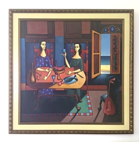 Cundo Bermúdez (Cuban, 1914-2008) was a painter associated with Cuban Modernist movement, and best