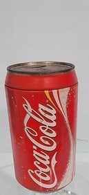 Vintage metal coca cola can piggy bank coin dispenser,has some damage by age,size:7.75??h x