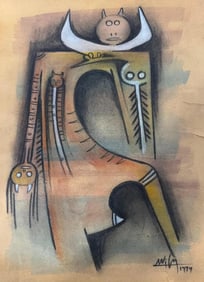 Wifredo Lam (1902-1982 ) was a precursor of a cross-cultural style of painting, infusing Western mod
