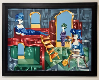 Cundo Bermúdez (Cuban, 1914-2008) was a painter associated with Cuban Modernist movement, and best