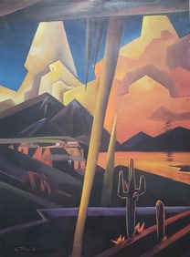 Ed Mell was an American painter from Phoenix, Arizona. He specialized in depictions of landscapes of