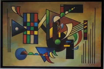 Kandinsky,Appears inthe lower right,in the style of was a Russian painter and art theorist. Kandinsk