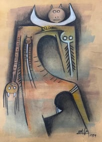 Wifredo Lam (1902-1982 ) was a precursor of a cross-cultural style of painting, infusing Western