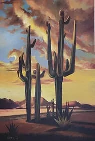 Ed Mell was an American painter from Phoenix, Arizona. He specialized in depictions of landscapes of: Ed Mell was an American painter from Phoenix, Arizona. He specialized in depictions of landscapes of the Southwestern United States, including the Grand Canyon and Monument Valley.Private Collector,Oi