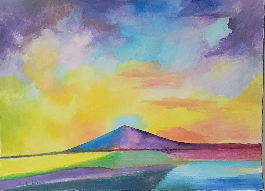 Hyde Solomon (1911 - 1982) was active/lived in New York / Israel. Hyde Solomon is known for Abstract: Hyde Solomon (1911 - 1982) was active/lived in New York / Israel. Hyde Solomon is known for Abstract landscape and figure painting. Private Collecctor,Water Color on Hard Cardboard,size:22.25”h